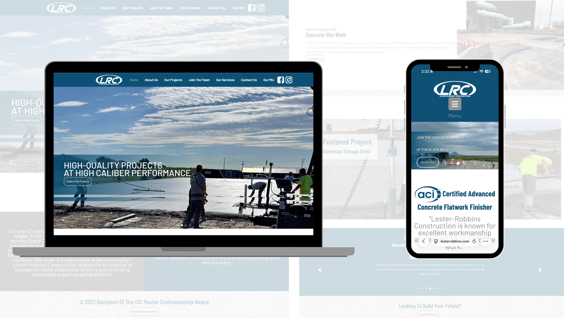 Lestern Robbins Construction website