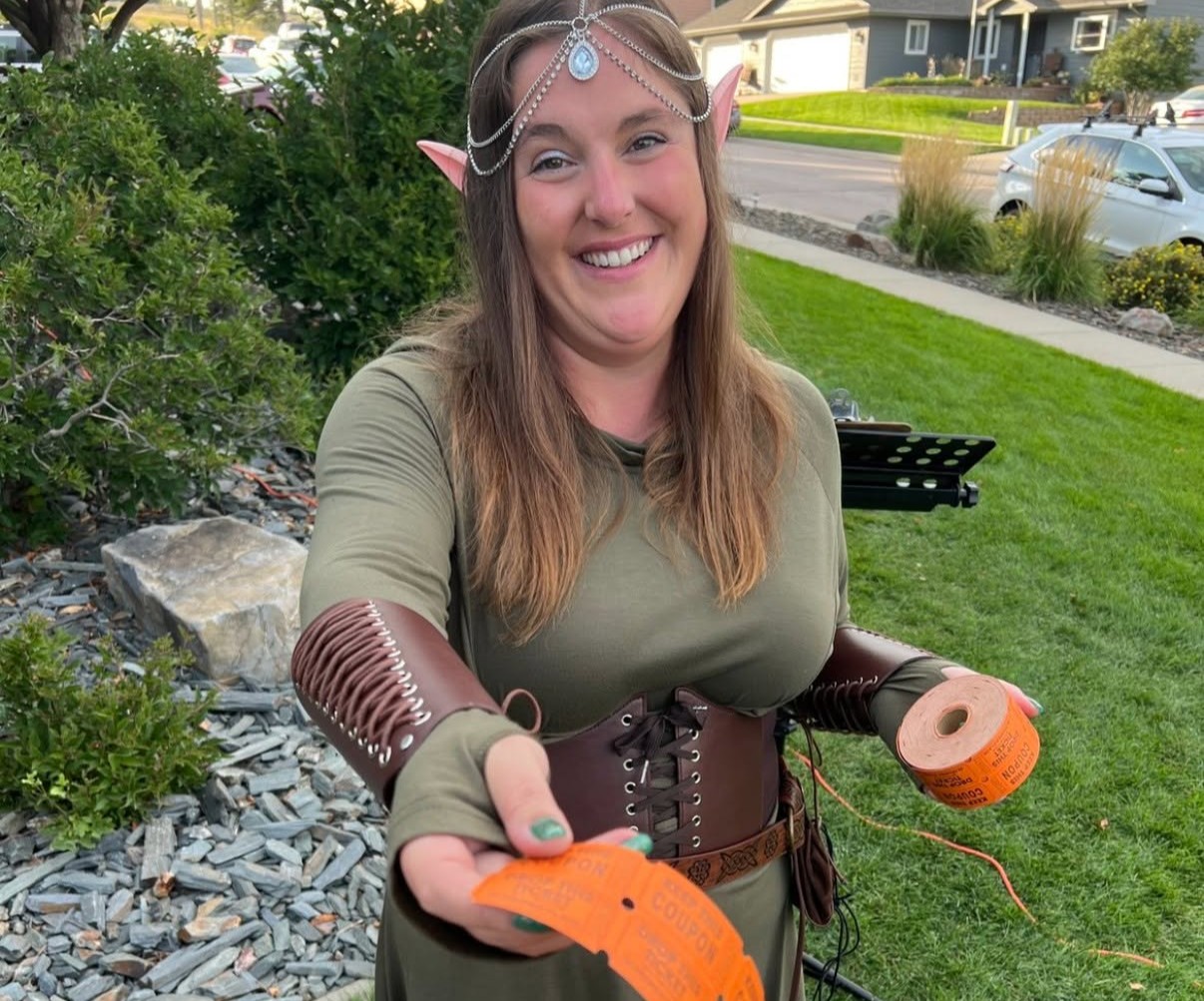 Image of Kandi volunteering at Black Hills Symphony's Bilbo Baggins' Birthday Bash event