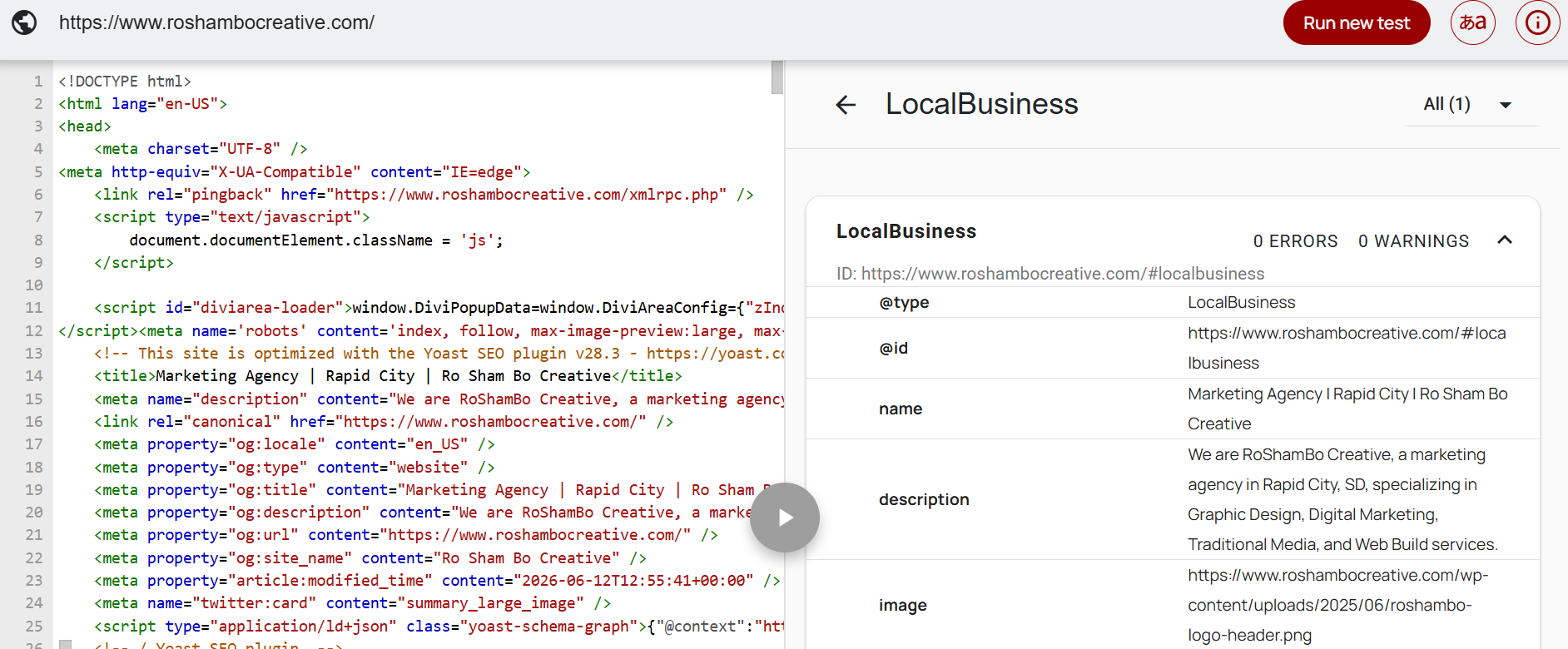 RoShamBo Creative Local Business Schema Markup